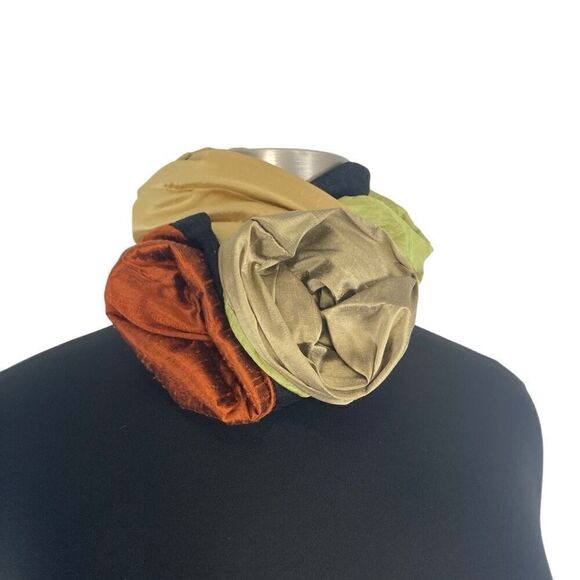 Xiao Magic Multi Colored Silk Scarf Art to Wear Lagenlook NWOT Red Orange Black - Picture 14 of 15